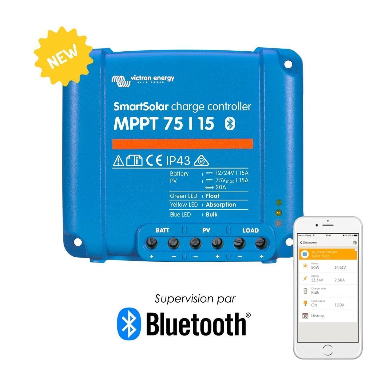 Régulateur de charge solaire Victron Energy SMARTSOLAR MPPT 75/15 (12/24V)
